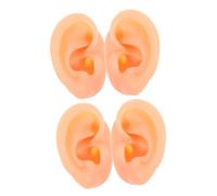 Veemoon 2 Paia Silicone Ear Model Flexible Realistic Fake Ears For Earrings Display Piercing Practice Portable Silicone Body Parts Training Tool