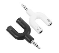 Veemoon 2 pezzi Adattatore Audio Jack Y Shaped Splitter per Cuffie Doppie Design Antinodo per Smartphone e Tablet Condividi Audio Stereo
