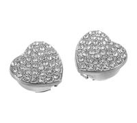 Veemoon 2 Pezzi Bottoni Decorativi a Forma di Tartaruga e Cuore Cristalli Strass in Lega Argento per Camicie e Bluse, Design Unico Attacco Rapido, per Donne