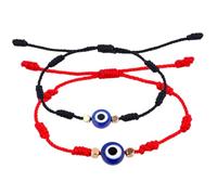 Veemoon 2 Pezzi Braccialetto Malocchio bracciali placcato Uomini per braccialetto degli occhi diabolici Bracciale regolabile bracciale da donna braccialetti regolabili filo di cotone