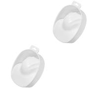 Veemoon 2 Pezzi Ciotola per Ammollo Unghie in Plastica Bianca Vaschetta Manicure Singolo per Trattamento Unghie e Rimozione Falsa Adatta e Domestico