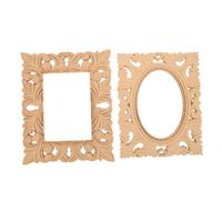 Veemoon 2 Pezzi Cornici in Legno Vintage da Decorare Cornici Foto Grezze Stile Europeo Resistenti e Rustiche per Immagini e Artigianato Portafoto da Tavolo Retro