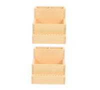 Veemoon 2 Pezzi Custodia Di Stoccaggio Organizzatore Di Accessori Per Unghie Valigetta Portautensili Per Unghie Portatile Light Brown