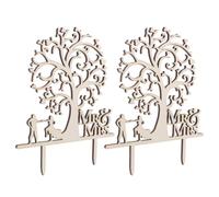 Veemoon 2 Pezzi Decorazione Rustica in Legno per Anniversario Coppia Sposi, Design Creativo e Facile da Usare, per Feste di Anniversario e Ambienti Interni