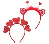 Veemoon 2 Pezzi Fasce per Capelli Cuore per Adulti Accessori per Festa di San e Matrimonio Cerchietti Decorativi Leggeri e Comodi per Donna per Party e Foto Ricordo