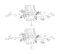 Veemoon 2 Pezzi Fermagli per Chioma Floreali in Argilla Polimerica, Resistenti e Brillanti, Accessori Vintage Eleganti per Acconciature da Sposa e Cerimonie Formali