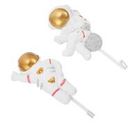 Veemoon 2 Pezzi Ganci Adesivi da Parete Astronauta in Resina Bianco, | Forma Tridimensionale Vivace, Tenuta Stabile e Forte Portata, per Porte e Pareti, Set