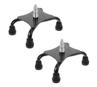 Veemoon 2 Pezzi Gommini Antiscivolo per Bastone da Passeggio con Base Quad Stabilizzatrice Copripiede Leggeri e Resistenti per Stampelle e Bastoni per Passeggiate e Escursioni Sicure