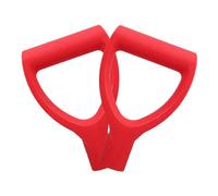 Veemoon 2 Pezzi Manico di Pala in Plastica Rosso Impugnatura Ergonomica Antiscivolo per Accessori da Giardino, Sostituzione Facile per Badile Uso Giardinaggio e Lavori Agricoli