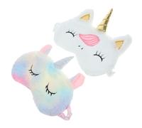 Veemoon 2 pezzi Maschera Occhi per Dormire Unicorno Morbida Peluche Protezione per Donne per Viaggio e Aereo Design Creativo e Confortevole