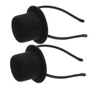 Veemoon 2 Pezzi Mini Top Hat Headband Nero Accessori Vintage per Cosplay Adulti Cerchietto per Feste Tema Cappello Vittoriano per Matrimonio e Carnevale