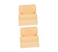 Veemoon 2 Pezzi Organizzatore di accessori per unghie custodia di stoccaggio valigetta portautensili per unghie portatile Light Brown