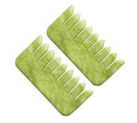 Veemoon 2 Pezzi Pettine per Massaggio in Pietra Naturale Pettine per Capelli Massaggiatore per Cuoio Capelluto Verde