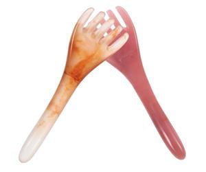 Veemoon 2 Pezzi Pettine Rosa per Cera Cuoio Massaggio Resina in Capelluto | Denti Rigidi Lucidati a Mano, Portatile, per Testa e Cuoio Capelluto, Rilassa la Stanchezza