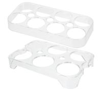 Veemoon 2 pezzi Porta Uova per Frigorifero in Plastica Resistente Organizer Uova con Scomparti Portauova per Cucina Sicuro e Rottura