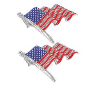 Veemoon 2 Pezzi spilla bandiera americana spilla del della memoria 4 luglio gioielli spilla bandiera usa Accessori gioielli del della memoria noi spille strass