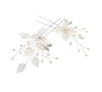 Veemoon 2 Pezzi Spille Sposa Forma di U con Perle Fermacapelli Floreali Leggeri e Resistenti Accessori Eleganti per Sposa Damigelle e Ospiti Tenuta Sicura per Tutto Giorno