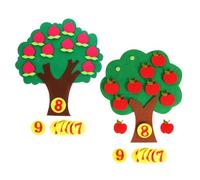 Veemoon 2 set di tavolette in feltro a forma di albero da frutto, | Gioco di abbinamento per contare i numeri, ideale per l'apprendimento nella scuola dell'infanzia, gioco didattico e