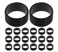 Veemoon 20 Pezzi Anello in Silicone Antiscivolo per Impugnatura Racchetta da Tennis Nero, Stabilizzatore di Presa Compatibile Manici Multipli, Accessorio Sportivo Leggero