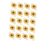 Veemoon 20 Pezzi Ciondoli Fai Da Te Girasole Giallo Doppio Foro Per Creazione Di Gioielli, Pendenti Per Collane e Orecchini Accessori Artigianali Per Braccialetti e Portachiavi