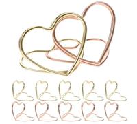 Veemoon 24 Pezzi Graffette Cuore in Lega Rosa e Oro, Morsetti Decorativi Multifunzione per Documenti, Accessori per Ufficio e Scuola, Clip per Organizzazione Documenti e Biglietti