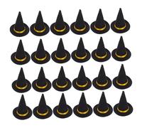 Veemoon 24 Pezzi Mini Felt Witch Hats For Halloween Lightweight Sturdy Miniature Wizard Caps For Wine Bottle Toppers DIY Crafts Party Decorations