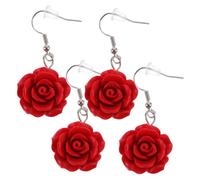 Veemoon 2paia Dainty Flower Earrings Hook Earrings for Women and Teen Girls Elegant Ethnic Style Jewelry for Weddings and Special Events