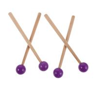 Veemoon 2paia Due di Bacchette per Percussioni in Legno Bacchette per Xilofono in Gomma per Marimba per Esibizioni Scolastiche Adatte Campane Vibrafono e Grancassa