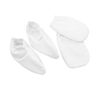 Veemoon 2paia Guanti in Paraffina Per Trattamento Di Mani e Piedi Copertura Isolante Per Terapia Termica Fodera in Poliestere e Chiusura Scatto Lavabile Bianco