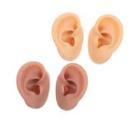 Veemoon 2paio Di Orecchio in Silicone Realistico Espositore Per Gioielli Pratica Per Piercing Anatomia Accurata Resistente All Uso Ripetuto