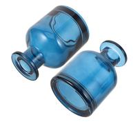 Veemoon 2pezzi Barattolo Di Vetro Per Diffusore Di Aromi Bottiglia Per Diffusore Di Oli Essenziali Vuota Rotonda in Vetro Per Bastoncini Di Giunco Accessori Per Fragranze e Decorazioni Per