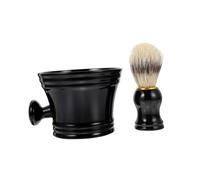 Veemoon 2pezzi Barba Uomo Pz Pennello Morbido Con Ciotola Per Sapone Barba Rasatura Viaggio Casa Cura Strumento Kit Accessori Basette Baffi Pizzetto