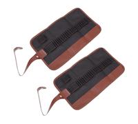 Veemoon 2pezzi Borsa Per Matite Da Disegno in Tela Organizer Per Penne e Cancelleria Custodia Doppia Per Matite Colorate Gomme e Temperamatite