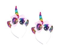 Veemoon 2pezzi Cerchietti per Capelli Orecchie di Gatto e Fiocco Unicorno Decorazioni per Capelli Creative e Delicate per Ragazzo Ragazza Ragazza