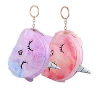 Veemoon 2pezzi Coin Purses Unicorn Borsette Peluche Forma Di Unicorno Per Portamonete Con Cerniera Colorati Per Monete e Piccole Sorprese