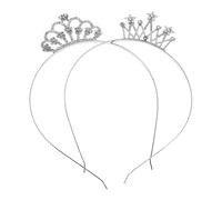 Veemoon 2pezzi Fascia Strass e Corona di Cristalli per Bambine Design Stella e Farfalla Leggera e Comoda in Lega Regolabile per Feste e Uso Quotidiano