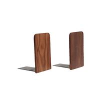 Veemoon 2pezzi Ferma Libro in Legno Scuro Supporto Per Libri Fermalibri Per Scaffali Organizza Libri e Riviste Per Casa e Ufficio