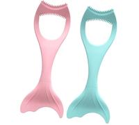 Veemoon 2Pezzi Mascherine per Make-up Occhi in Silicone Rosa e Blu, Supporto per Eyeliner e Mascara, Facile da Portare