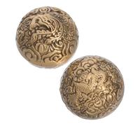 Veemoon 2pezzi Palline per Esercizi Manuali in Ottone con Motivo Drago e Decorazione Tradizionale Attrezzo per Rafforzamento Muscolare e Coordinazione delle Mani per Massaggi e Riabilitazi