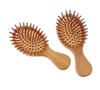 Veemoon 2pezzi Pettine Massaggiante Airbag per Capelluto Pettine in Bambù Antistatico per Tutti i Tipi di Capelli Stimola Flusso Sanguigno Durante Uso