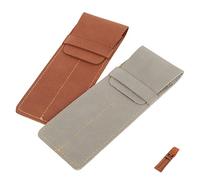 Veemoon 2pezzi Porta Penne in Pelle per Due Penne Custodia Portapenne per Penna Stilografica e Penna Sfera Protezione da Polvere e Graffi