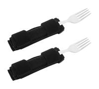 Veemoon 2pezzi Posate per Disabili Cinghia di Presa Utensili Adattabili per Anziani Artrite Supporto Regolabile per Mangiare Ausilio Alimentare per Tremore alle Mani Portautensili per Uso