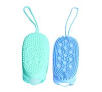 Veemoon 2pezzi Spazzola Da Doccia Doppia Faccia in Silicone Alimentare Per Massaggio e Esfoliazione Con Spugna Per Delicata Per Bagno e Rimozione Cellule Morte Colori Casuali