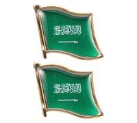 Veemoon 2pezzi Spilla Bandiera Smaltata Arabia Saudita Spilla da Bavero Design Internazionale Accessorio da Viaggio in Resina per Regali Patriottici e Souvenir