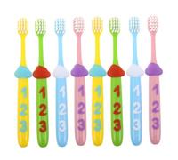 Veemoon 2sets Spazzolino da Dente per Ragazzo Ragazza con Setole Morbide in Impugnatura Adatta ai Ragazzo Ragazza con Design Giocoso e Numeri per Rimuovere Placca e Particelle di Cibo Dai