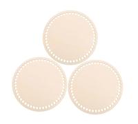 Veemoon 3 Pezzi Base Rotonda in Legno per Tessitura e Uncinetto con Fori da Fondo per Creazione Borse Fai da Te Compatto e Facile da Usare per Artigianato Creativo