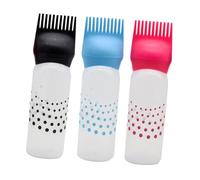 Veemoon 3 pezzi Bottiglie per Tintura Capelli con Pettine Integrato Bottiglie Riutilizzabili Anti-perdita per Shampoo e Colorazione Professionale per Salone Parrucchieri Blu Rosa Nero