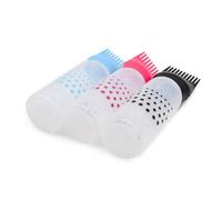 Veemoon 3 pezzi Bottiglie Riutilizzabili per Tinta Capelli con Pettine Integrato Contenitori per Shampoo e Colorazione Professionale Blu Rosso Nero per Salone Parrucchiere e Uso Domestico