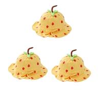 Veemoon 3 Pezzi Cappello per La Protezione Solare Spiaggia Fragola Cappello Estivo da Sole Sun cap Che Fa i Primi Passi Cappelli Neonato da Giallo