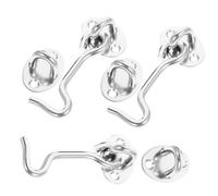 Veemoon 3 Pezzi Gancio per Porte e Finestre in Acciaio Inossidabile Argento Base Integrata, Resistente alle Cadute e Adatto a Interni Moderni e Garage